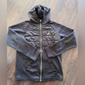 Jordan Black Quilted Hooded Jacket